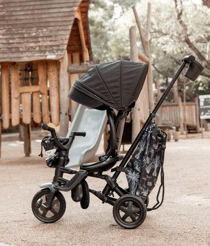 תלת אופן דו-כיווני מעוצב, עם קיפול סופר קומפקטי ו 3 שלבי שימוש - שחור ג'ונגל