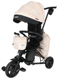 תלת אופן דו-כיווני מעוצב, עם קיפול סופר קומפקטי ו 3 שלבי שימוש - ורוד עתיק פרחוני