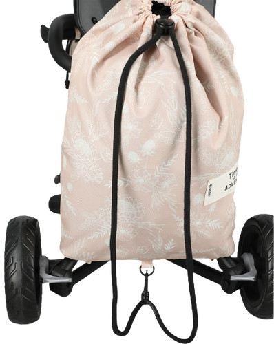 תלת אופן דו-כיווני מעוצב, עם קיפול סופר קומפקטי ו 3 שלבי שימוש - ורוד עתיק פרחוני