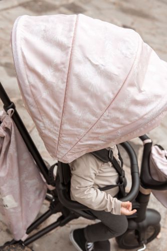 תלת אופן דו-כיווני מעוצב, עם קיפול סופר קומפקטי ו 3 שלבי שימוש - ורוד עתיק פרחוני