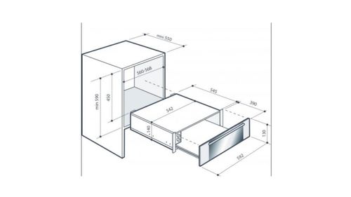 מגירת חימום De Dietrich דגם DWD7400W גימור לבן