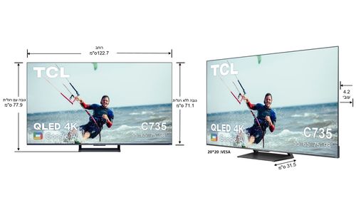 טלוויזיה ‏55 ‏אינטש TCL 55C735 4K