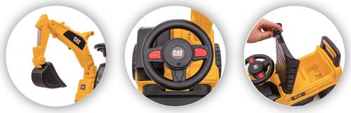 בימבה מחפרון CAT עם כף, אכסון מתחת למושב ואפקטים קוליים בעברית