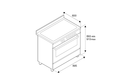 תנור אפייה משולב אינדוקציה וקולט אדים 90 ס