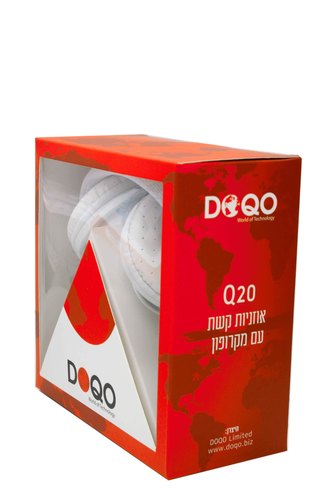 אוזניות קשת עם מיקרופון - לבן DOQO Q20