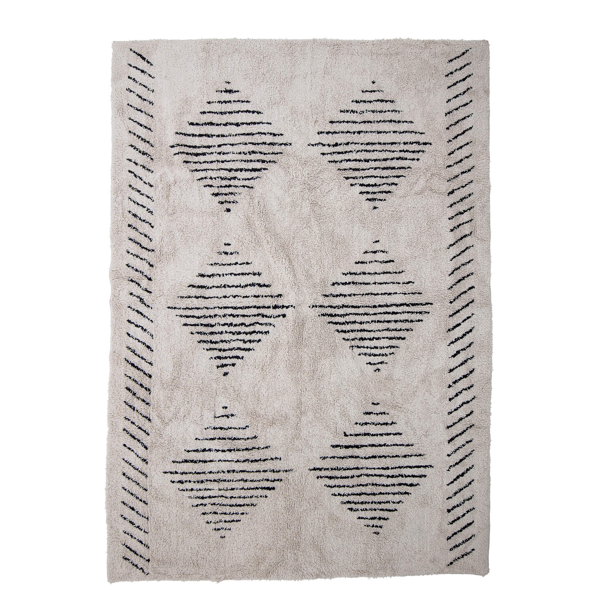 שטיח כותנה 200x140 ס"מ Jegor - לבן / שחור Bloomingville