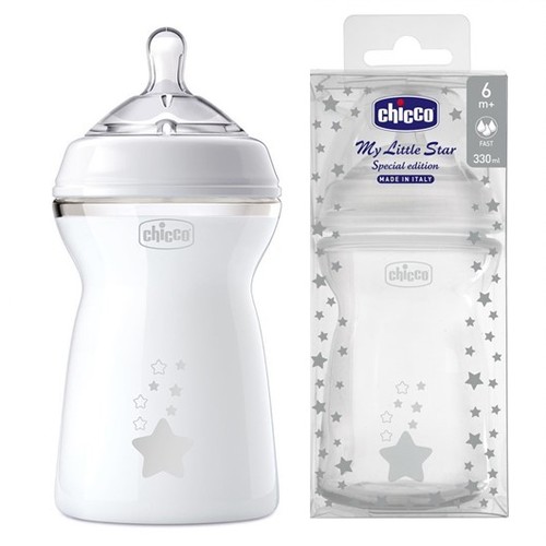 בקבוק האכלה לתינוק Natural Feeling ‏330 מ״ל כוכבים Chicco