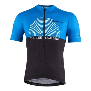 חולצה לרכיבת אופניים לגברים SAN DIEGO JERSEY כחול-שחור דקה ומנדפת מאוד