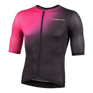 חולצה לרכיבת אופניים לגברים MESH ERGO JERSEY שחור-ורוד אריג רשת דק טכני ואלסטי מאווררת ומנדפת ביותר