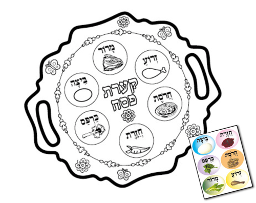 ערכת יצירה - קערת פסח עם מדבקות - 36 יח'