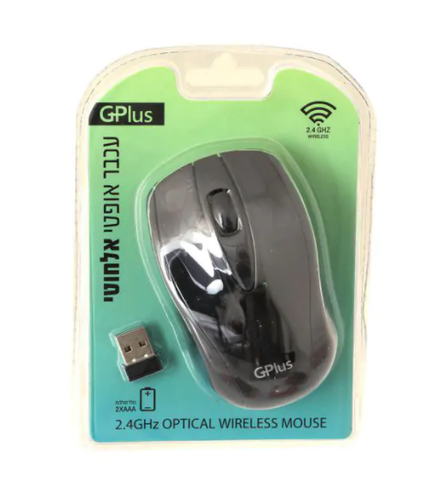 עכבר אלחוטי WIFI אופטי שחור מבריק Gplus