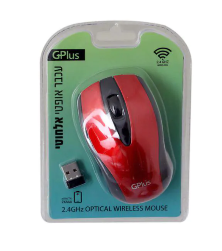 עכבר אלחוטי WIFI אופטי אדום מבריק Gplus