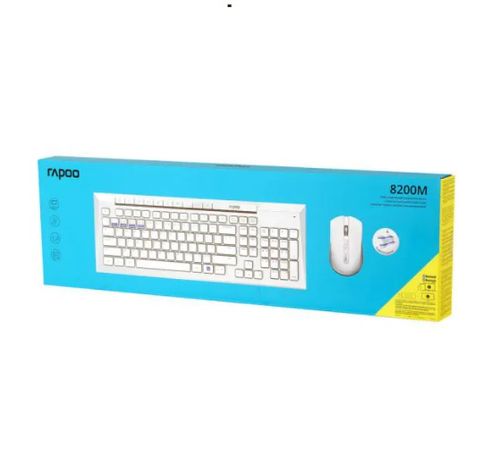 סט מולטימדיה WIFI+BT עברית אנגלית לבן Rapoo