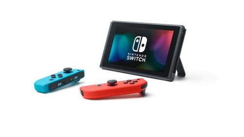 Nintendo Switch עם ג’וי-קון כחול ואדום
