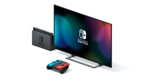 Nintendo Switch עם ג’וי-קון כחול ואדום