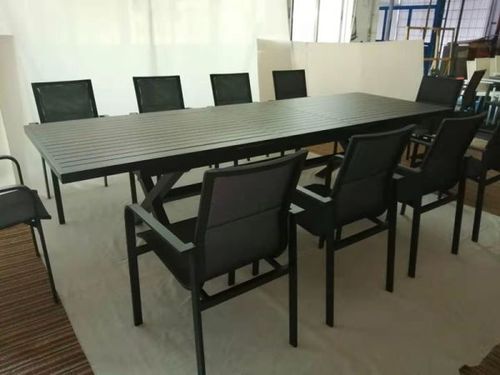 שולחן אלומיניום רגלי X אפור-שחור שנפתח ס