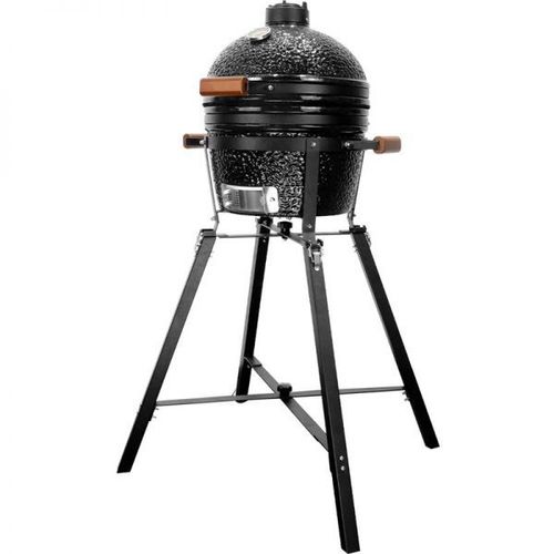 מעשנת , גריל וטאבון KING KAMADO בגודל 16 אינץ עם מעמד כולל אביזרים בצבע שחור