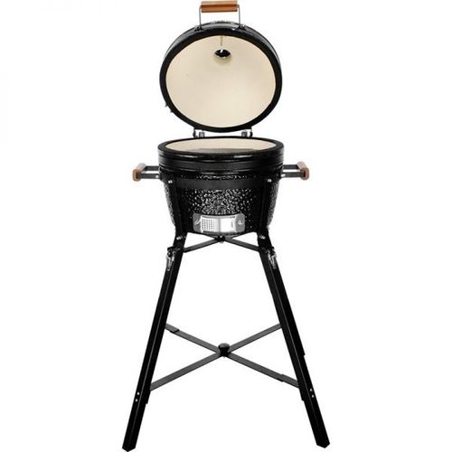 מעשנת , גריל וטאבון KING KAMADO בגודל 16 אינץ עם מעמד כולל אביזרים בצבע שחור