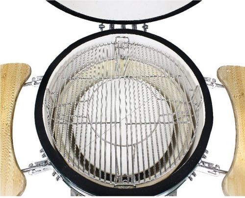 מעשנה גריל וטאבון 24 אינץ KING KAMADO כולל ציוד למעשנה בצבע שחור