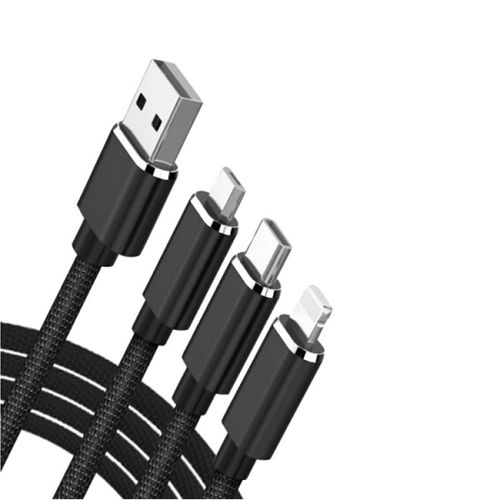 כבל 3 ב-1 מהיר, חזק ואיכותי! MICRO / TYPE-C / LIGHTNING
