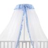 כילה למיטת תינוק / עריסה / לול כולל מתקן תליה - לבן פס תכלת