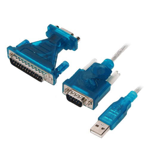 כבל USB ל- 232 COM זכר 9 פין עם מתאם ל 25 זכר