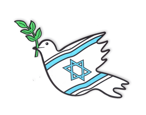 עבודת יצירה - יונת שלום דו-צדדית לצביעה - 36 יח'