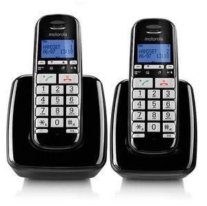 טלפון אלחוטי עם שלוחה Motorola S3002 בצבע שחור הכולל תפריט בעברית