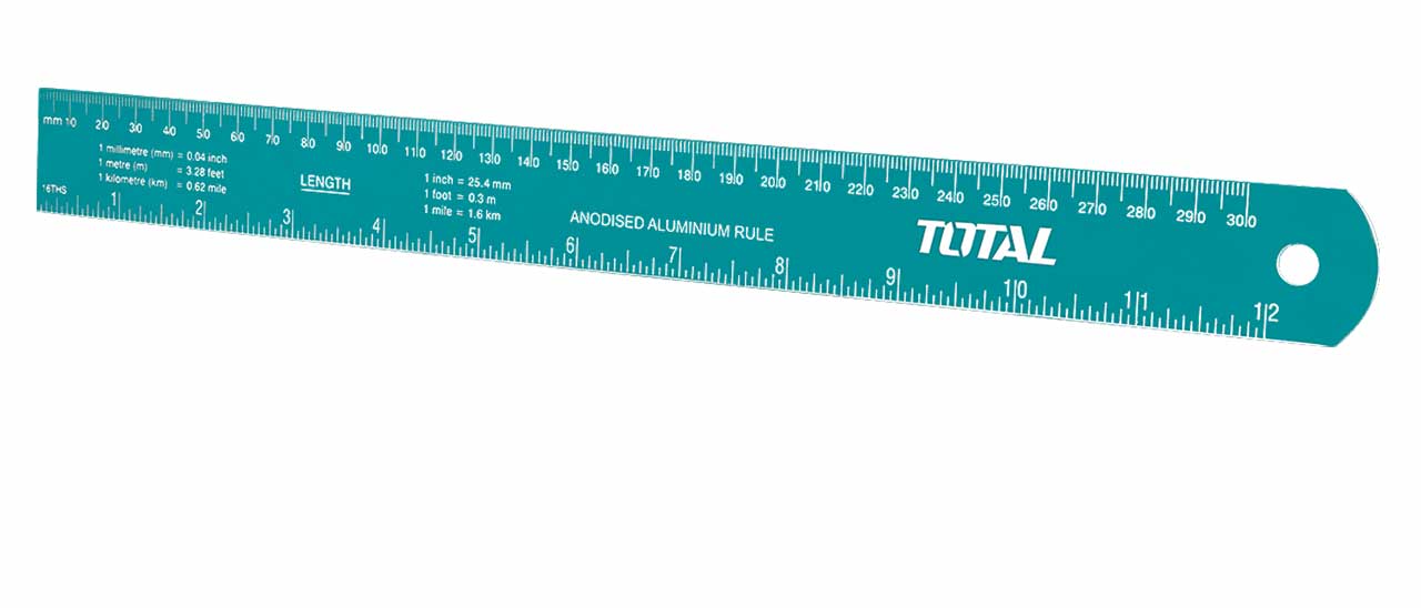 סרגל אלומיניום 30 ס"מ 0.7 מ"מ