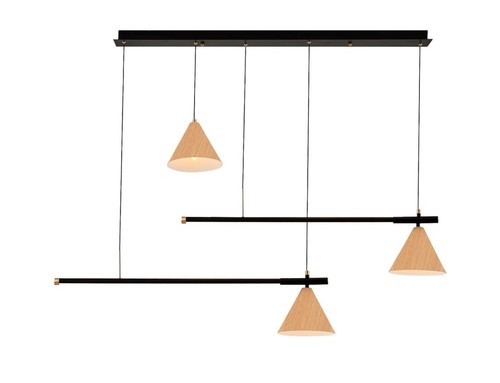 לפידוס תלוי שחור + עץ LED