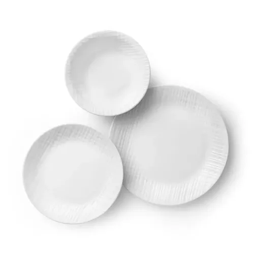 סט צלחות 18 חלקים, קורנינג לנין וויב | Corning Ware Linen Weave