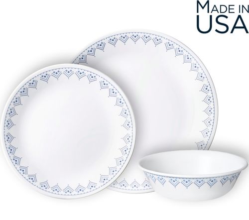 סט צלחות 18 חלקים, קורנינג פאטצוורק | Corning Ware Patchwork 