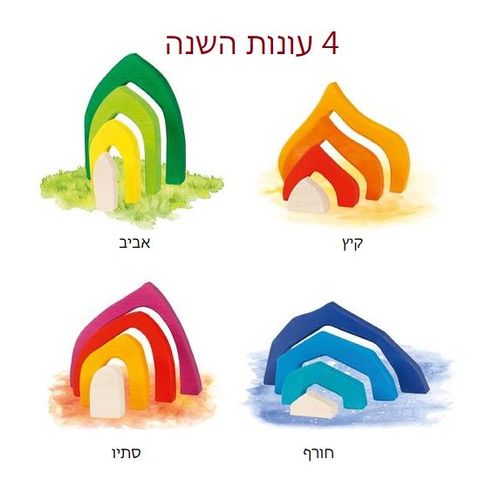 GOKI לבני בנייה ארבעת העונות צעצועי וולדורף 58471