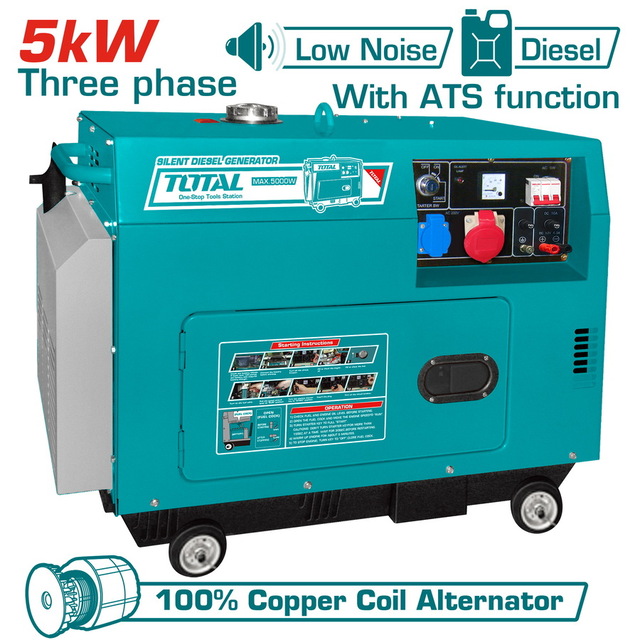 גנרטור דיזל שקט עם ATS 5000W 415V