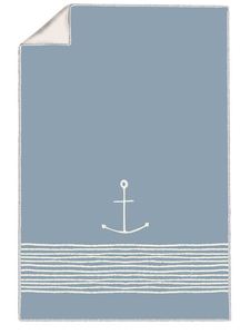  שמיכת כותנה תכלת PURE ANCHOR blanket 150X220