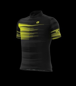 חולצה קצרה רכיבת אופניים גברים PRAGMA TURBO JERSEY שחור-צהוב דקיקה קלילה טכנית אלסטית ומנדפת מאוד