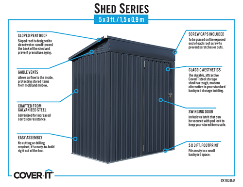 מחסן מתכת דגם 1.71X1.03 Garden Top CR53