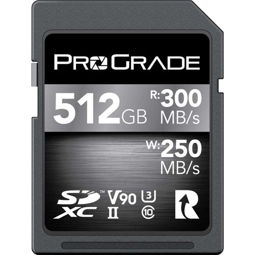 זוג כרטיסי זיכרון ProGrade Digital 512GB UHS-II SDXC