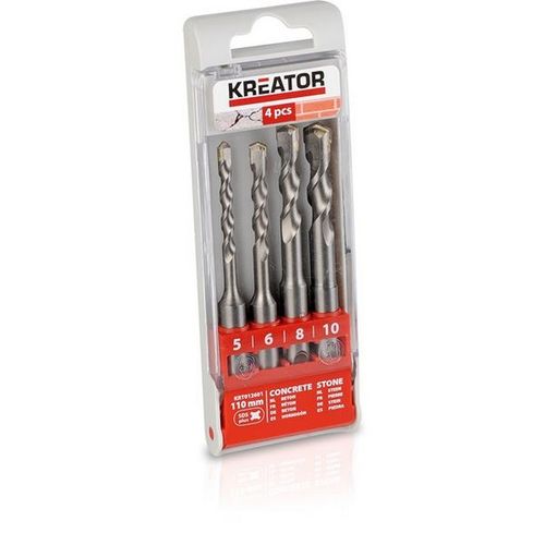 סט מקדחי בטון 4 חלקים KRT012601  SDS PLUS 5-6-8-10x110mm