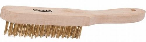 מברשת BBQ מעץ 4 שורות נחושת*  KRT561003