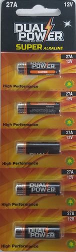 בליסטר 5 סוללות 27A סופר אלקליין  DUAL POWER