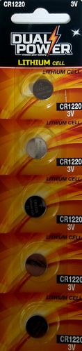 בליסטר 5 סוללות CR1220 ליתיום  DUAL POWER