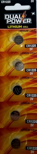 בליסטר 5 סוללות CR1225 ליתיום  DUAL POWER