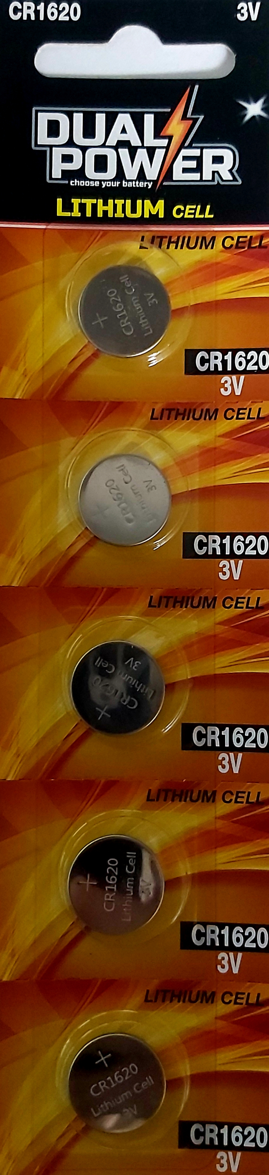 בליסטר 5 סוללות CR1620 ליתיום  DUAL POWER