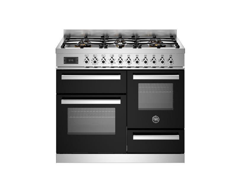 תנור אפייה תלת תאי משולב 100 ס"מ Bertazzoni שחור דגם PRO106L3NET