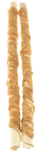 עצם כלב מקל עור לבן עטוף ברווז 40 סמ 2 יח
