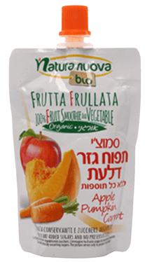 סמוצי תפוח גזר דלעת אורגניים