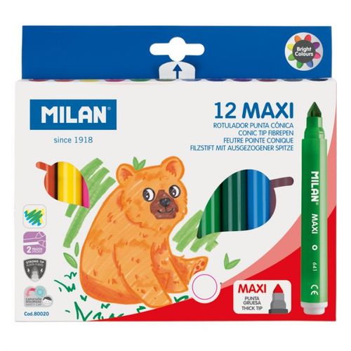 סט של 12 טושים עבים MILAN 12 MAXI