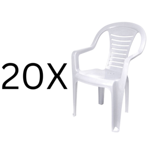 20 כסאות פלסטיק עם ידיות | כיסא פלסטיק תבור | כיסאות פלסטיק עם ידיות בצבע לבן | כסאות פלסטיק תוצרת ישראל- משלוח חינם