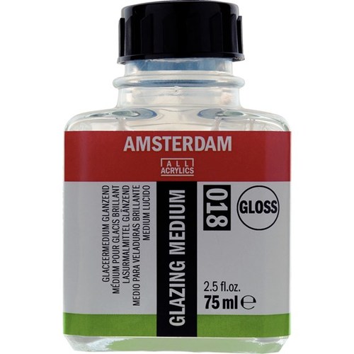 מדיום גלזינג (glazing) מבריק לצבעי אקריליק AMSTERDAM 018,  נפח 75 מ